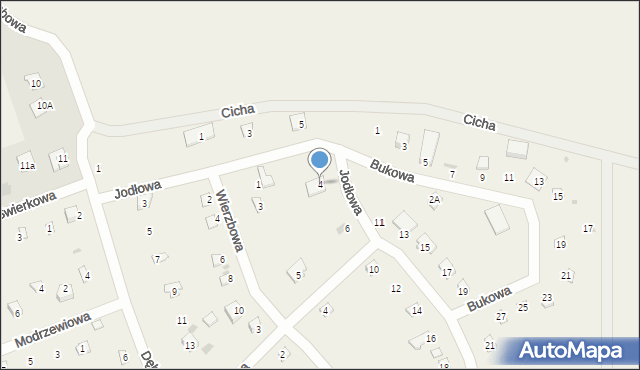 Chrzanowo, Jodłowa, 4, mapa Chrzanowo
