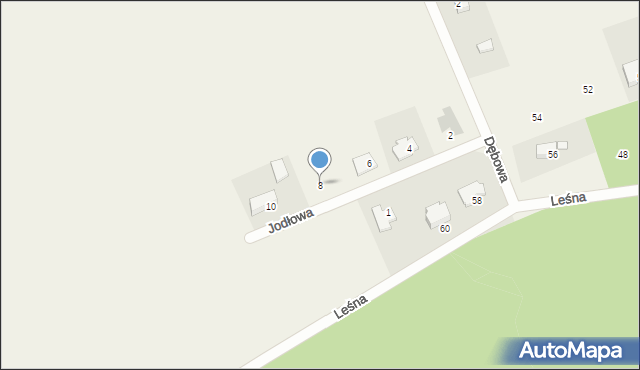 Chwalęcice, Jodłowa, 8, mapa Chwalęcice