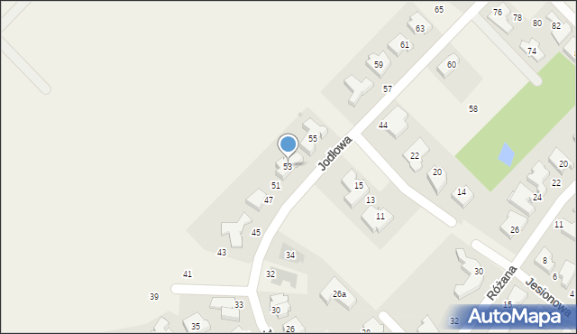 Chyby, Jodłowa, 53, mapa Chyby