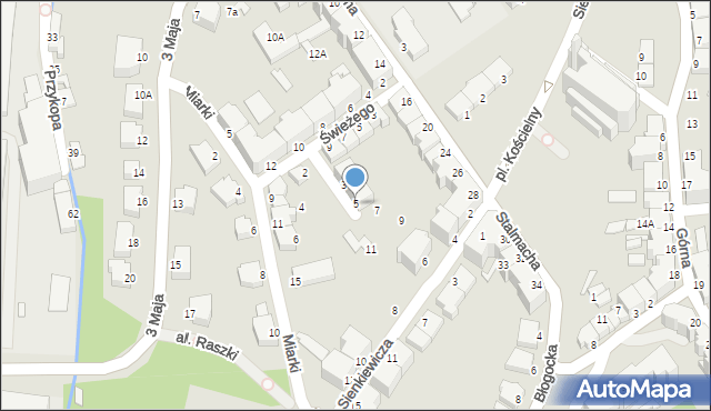 Cieszyn, Jordana Henryka, 5, mapa Cieszyna