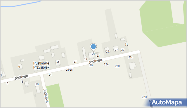 Cykarzew Północny, Jodłowa, 21, mapa Cykarzew Północny