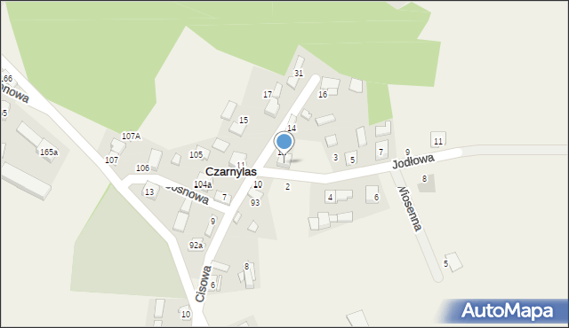 Czarnylas, Jodłowa, 1, mapa Czarnylas