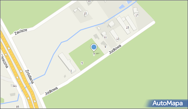 Dąbrowa, Jodłowa, 7, mapa Dąbrowa