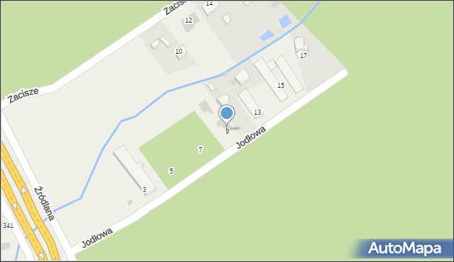 Dąbrowa, Jodłowa, 9, mapa Dąbrowa