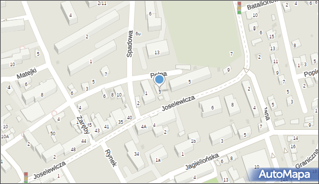 Dąbrowa Tarnowska, Joselewicza Berka, płk., 3, mapa Dąbrowa Tarnowska