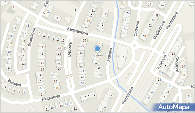 Dąbrówka, Jodłowa, 10, mapa Dąbrówka