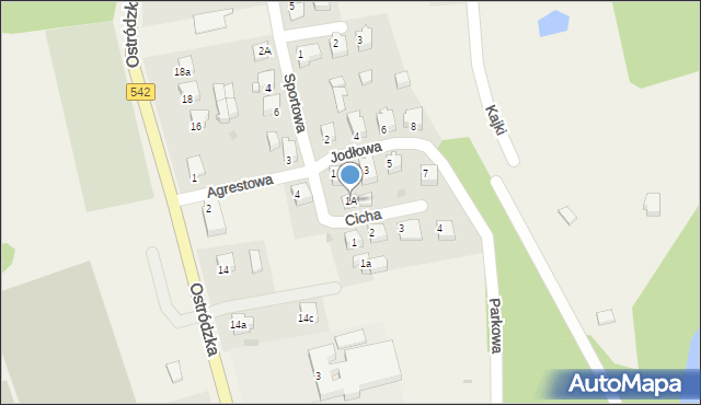 Dąbrówno, Jodłowa, 1A, mapa Dąbrówno