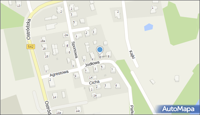 Dąbrówno, Jodłowa, 6, mapa Dąbrówno