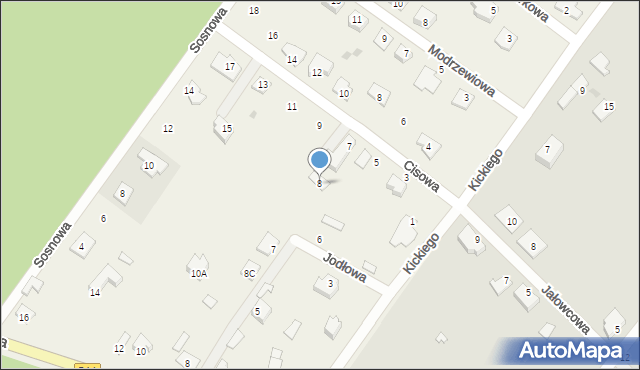 Drężewo, Jodłowa, 8, mapa Drężewo