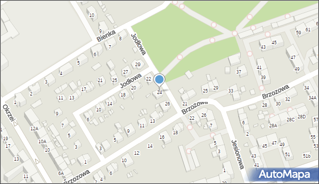 Gliwice, Jodłowa, 24, mapa Gliwic