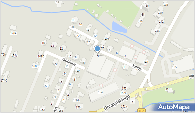 Gliwice, Jondy Alojzego, 5, mapa Gliwic