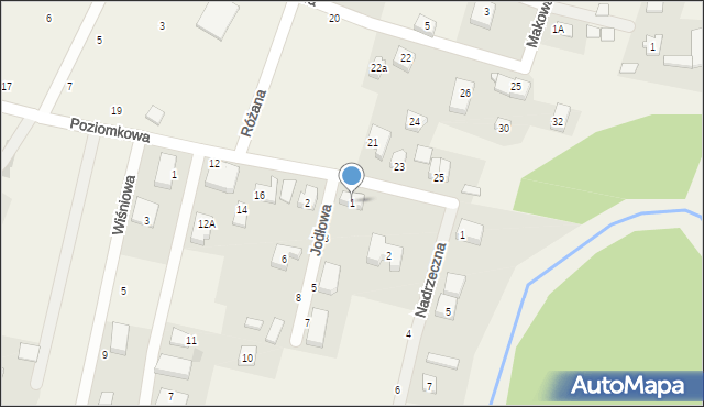 Grabno, Jodłowa, 1, mapa Grabno