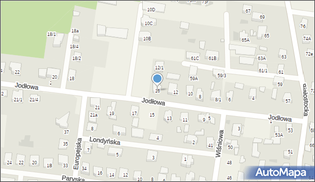 Grabówka, Jodłowa, 16, mapa Grabówka