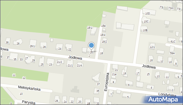 Grabówka, Jodłowa, 20, mapa Grabówka