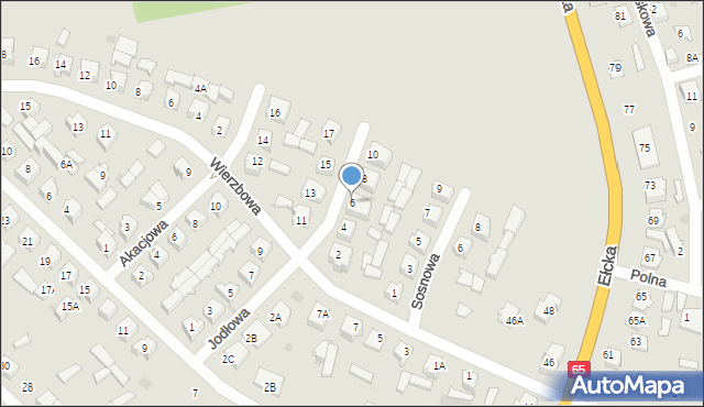 Grajewo, Jodłowa, 6, mapa Grajewo