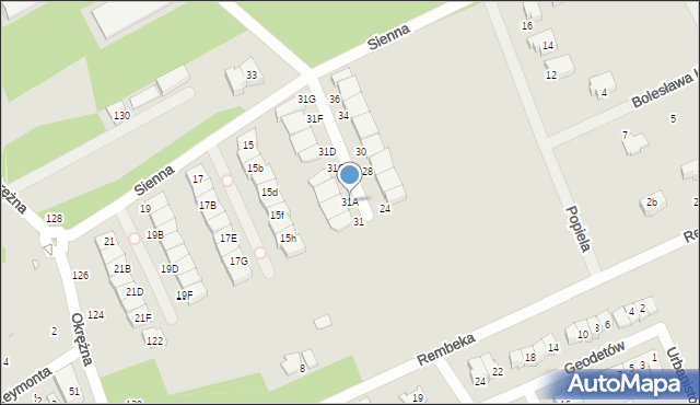 Grodzisk Mazowiecki, Jordanowicka, 31A, mapa Grodzisk Mazowiecki