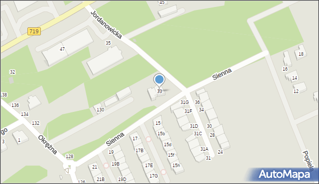 Grodzisk Mazowiecki, Jordanowicka, 33, mapa Grodzisk Mazowiecki