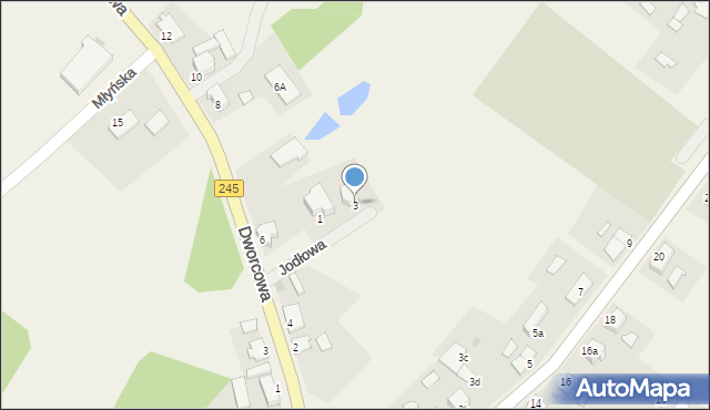 Gruczno, Jodłowa, 3, mapa Gruczno
