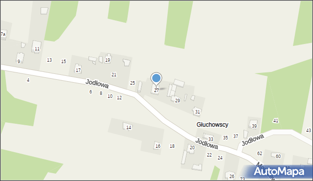 Hucisko, Jodłowa, 27, mapa Hucisko