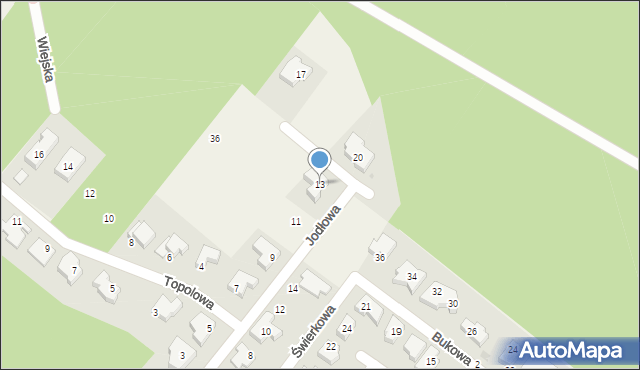 Jabłonna, Jodłowa, 13, mapa Jabłonna