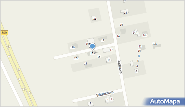 Jakubowice Konińskie, Jodłowa, 17a, mapa Jakubowice Konińskie
