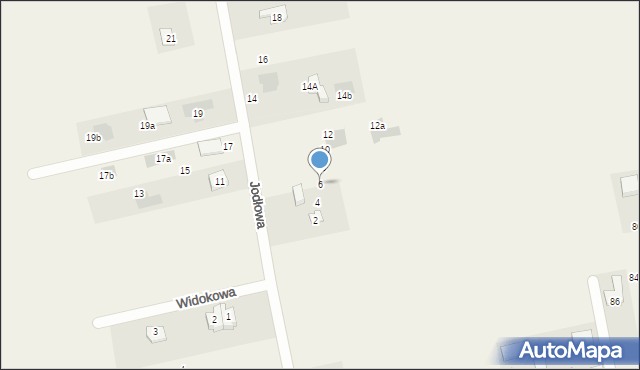 Jakubowice Konińskie, Jodłowa, 6, mapa Jakubowice Konińskie