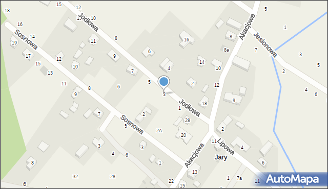 Jary, Jodłowa, 3, mapa Jary