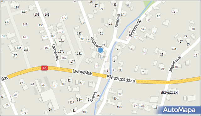 Jasło, Jodłowa, 3, mapa Jasła