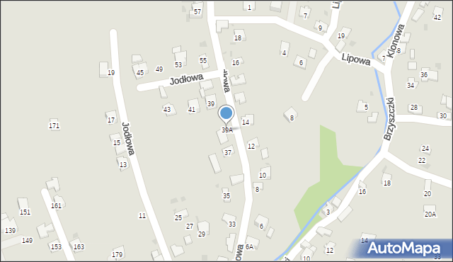 Jasło, Jodłowa, 39A, mapa Jasła
