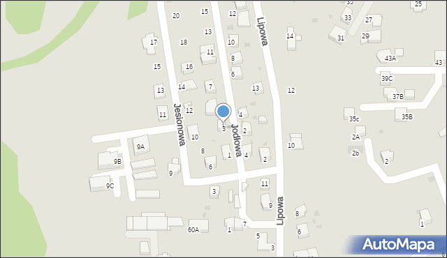 Jastrzębie-Zdrój, Jodłowa, 3, mapa Jastrzębie-Zdrój