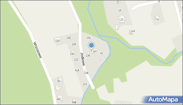 Jaworze, Jodłowa, 302, mapa Jaworze