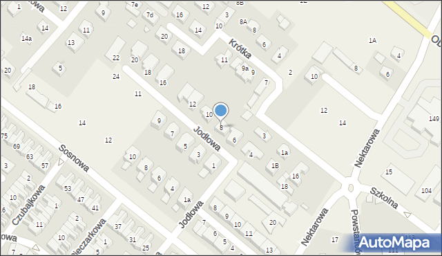 Jelonek, Jodłowa, 8, mapa Jelonek