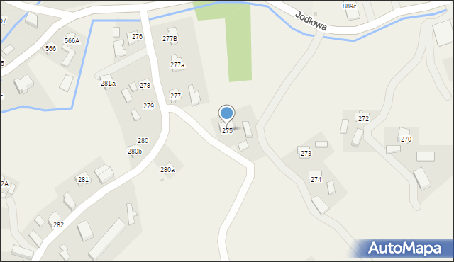 Jodłowa, Jodłowa, 275, mapa Jodłowa