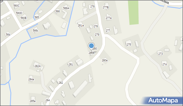 Jodłowa, Jodłowa, 280b, mapa Jodłowa