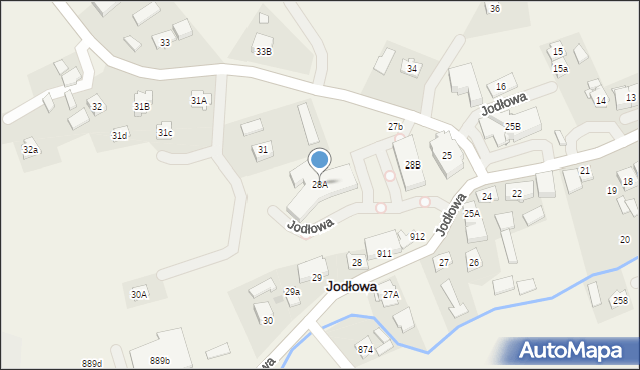 Jodłowa, Jodłowa, 28A, mapa Jodłowa