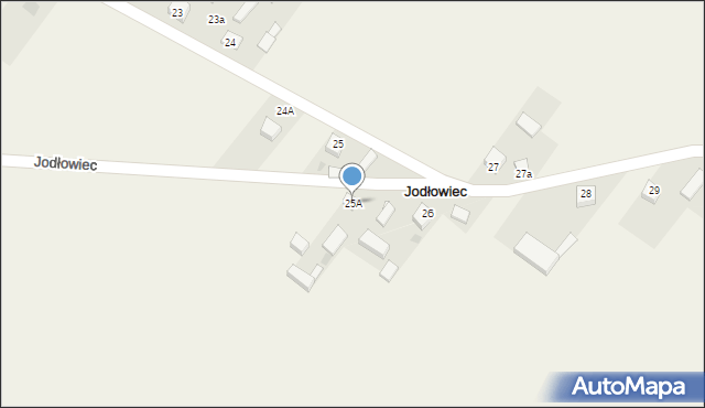 Jodłowiec, Jodłowiec, 25A, mapa Jodłowiec