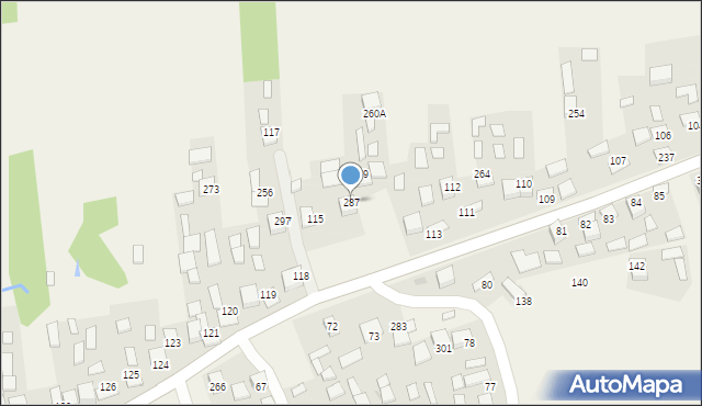 Jodłówka, Jodłówka, 287, mapa Jodłówka