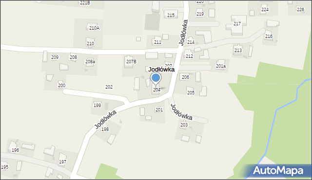 Jodłówka, Jodłówka, 204, mapa Jodłówka