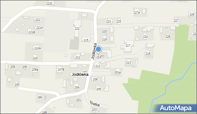Jodłówka, Jodłówka, 214, mapa Jodłówka