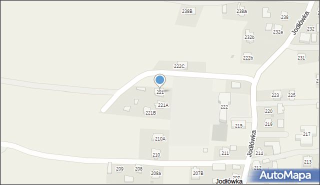 Jodłówka, Jodłówka, 221, mapa Jodłówka