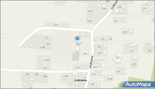 Jodłówka, Jodłówka, 222, mapa Jodłówka