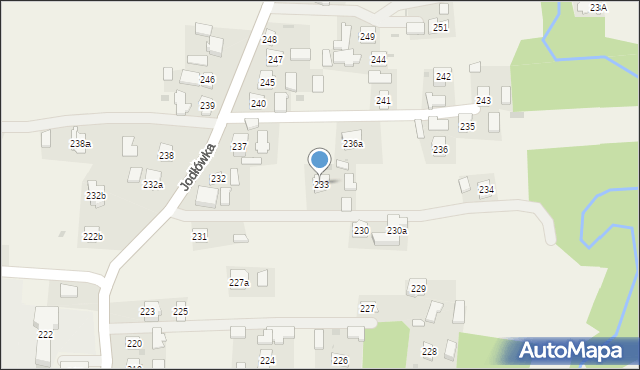 Jodłówka, Jodłówka, 233, mapa Jodłówka