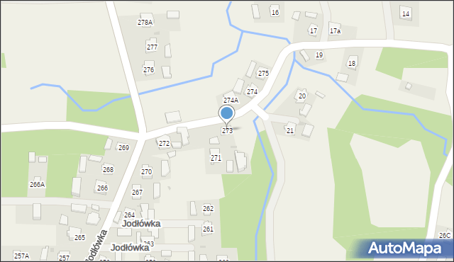 Jodłówka, Jodłówka, 273, mapa Jodłówka