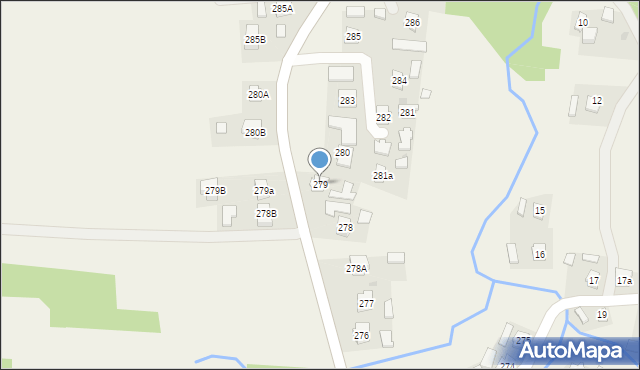 Jodłówka, Jodłówka, 279, mapa Jodłówka