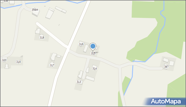 Jodłówka, Jodłówka, 315, mapa Jodłówka
