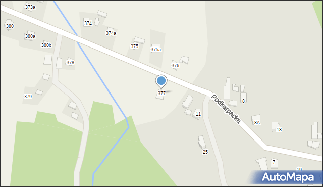Jodłówka, Jodłówka, 377, mapa Jodłówka