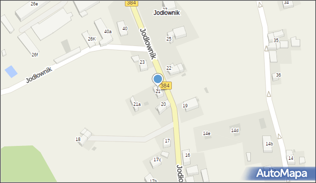 Jodłownik, Jodłownik, 21, mapa Jodłownik