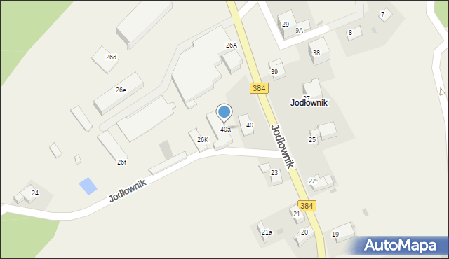 Jodłownik, Jodłownik, 40a, mapa Jodłownik