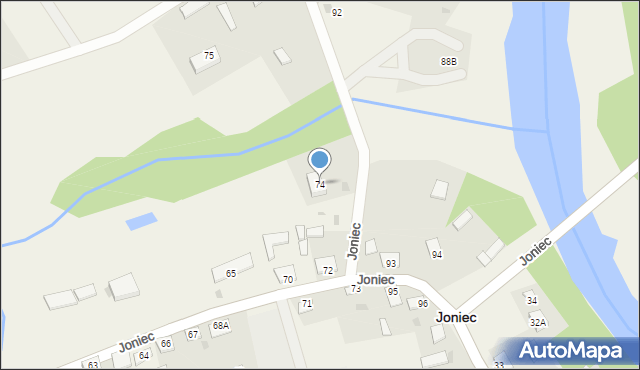 Joniec, Joniec, 74, mapa Joniec