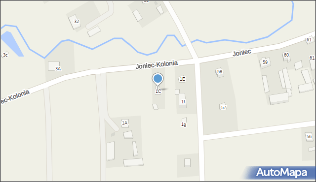 Joniec-Kolonia, Joniec-Kolonia, 1C, mapa Joniec-Kolonia